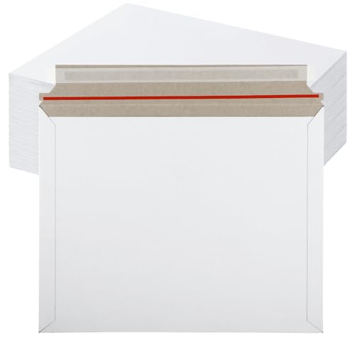 DAJAVE 100 Pack Cardboard Mailers 11x14 Inch Self Seal Cardboard Envelopes, White Rigid Mailers Mailing Envelopes for CD, Photos, Document, Pictures, Papers, Files