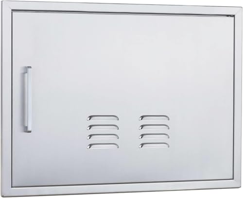 Outdoor Kitchen Doors, 27x20 Inch 304 Stainless Steel BBQ Access Door with Vent, Double Steel Doors for Outdoor Grill Island - size: 27W x 20H- Right