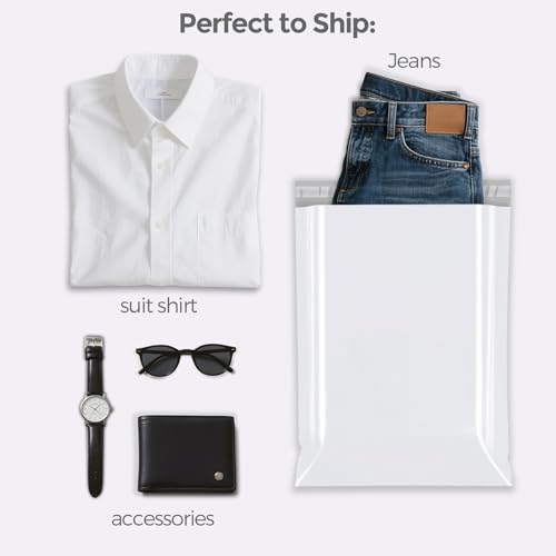 Fuxury Poly Mailers 10x13 Inch 100 Pack,Shipping Bags for Clothes,White - color: White, size: 10x13" 100pcs
