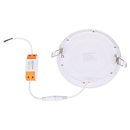 12W 6-inch Ultra-Thin Round LED Recessed Ceiling Panel Down Light with Driver, 1,000 Lumens, 80W Incandescent Equivalent, Home, Office, Commercial Lighting - Pack of 10, 6000K Cool White - color: 6000K - Cool White