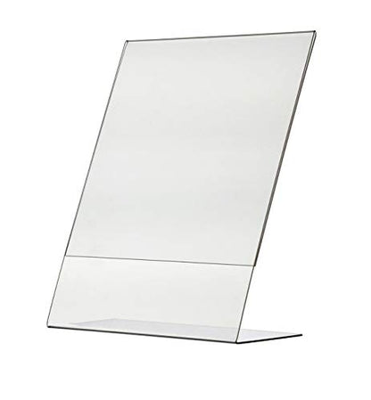 Marketing Holders 2 Pack Acrylic Sign Holder for 8.5" x 11" Printed Materials Clear Slant Back Plexiglass Countertop Side Load POP Display Stand for Retail Stores Hotels Offices and Restaurants - size: 8.5"w x 11"h