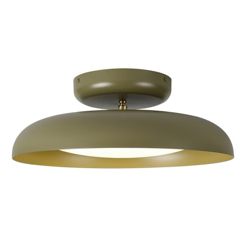 BISAMIYA Dimmable LED 15.7 inch Semi Flush Mount Ceiling Light - color: Deep Green