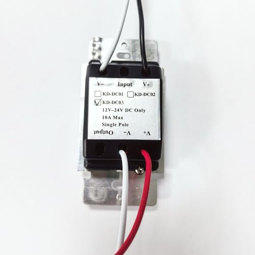 12-24V DC Dimmer Switch for LED Strip Lights - Vertical Slider Wall Mount Control, Single Color, Can NOT Be Used with 120V, Wall Plate Included (1 Pack, White)