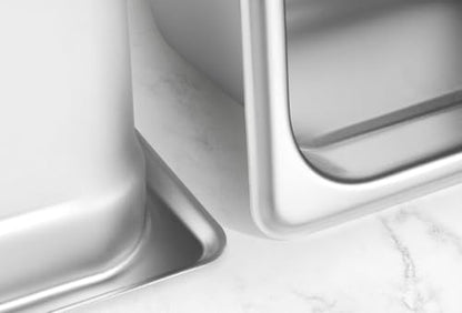 New Star Foodservice 1/6 Size Stainless Steel Steam Table Pan, 7.0 x 6.4 x 6.0 Inches, 18/8 Stainless Steel, 24 Gauge, NSF Certified (Set of 6) - size: 1/6, style: 6" Deep