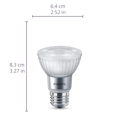 PHILIPS LED 75W PAR20 4-Pack Ultra Definition Bright White (3000K) 800 Lumen (10W = 75W) Dimmable Frosted Flicker-Free Light Bulbs - size: 4 Pack, style: PAR 20