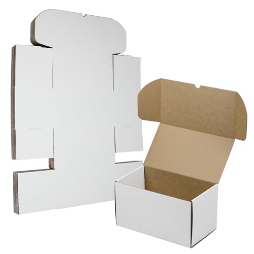 11x6x6 Inches Shipping Boxes Set of 20, White Corrugated Cardboard Box Literature Mailer for Packing Small Business - color: White, size: 11x6x6 - 20pcs