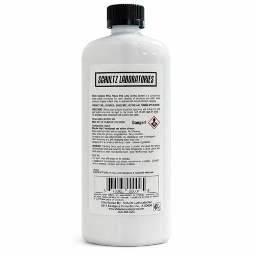 Schultz Laboratories White Diamond Metal Polish & Long Lasting Sealant - Perfect for Stainless Steel, Brass, Aluminum, Chrome, Gold, Silver - Sealant, Rust Remover/Preventer, Jewelry, Boats - 3 Pack - size: 12 Fl Oz (Pack of 3)