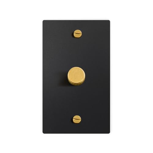 SELECT 1 Gang Solid Brass Rotary Dimmer Switch, 3-Way & 1-Way Compatible - color: Black with Brass, size: 1 Gang, style: 1/3-Way Dimmer