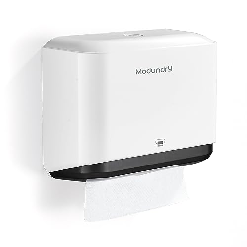 Multifold Wall Mount Paper Towel Dispenser for Bathroom,No-Drill, White - color: 5859-white, size: 210 Sheet