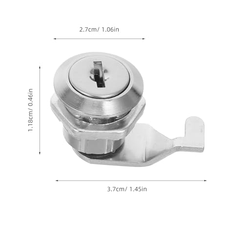 PRETYZOOM Cabinet Cam Lock Cylinder with Keys for Cabinet Mail Box Toolbox - size: 3.70X2.70X1.18CM