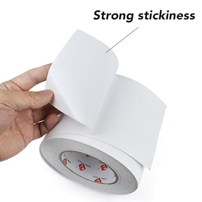 BOMEI PACK Anti Slip Traction Tape,4 Inch x 33 Ft,Heavy Duty Non Slip Tape,Grip Tape for Stairs, Tread Step, Indoor & Outdoor Use,Waterproof Stairs Non Skid Treads (White) - color: White