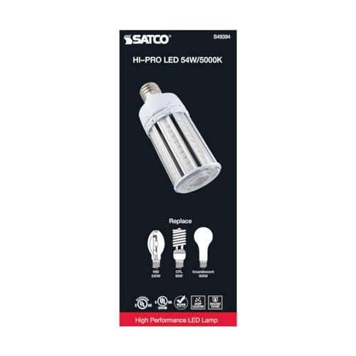 Satco S49394-54W LED HID Replacement High Lumen Corn Cob Bulbs, 2 Pack