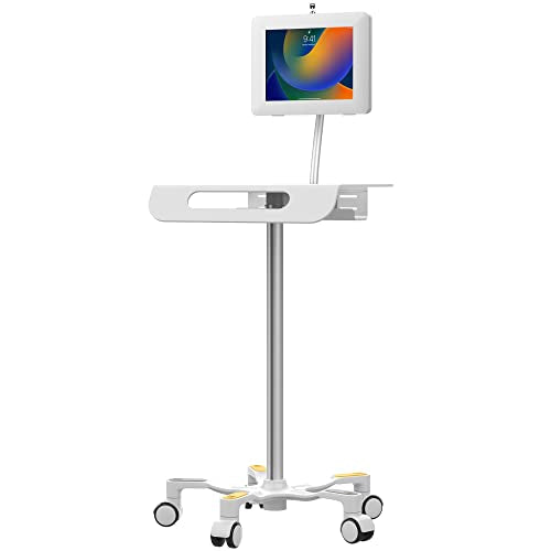 Medical Floor Stand – CTA Medical Grade Floor Stand w/Paragon Premium Locking Enclosure for iPad 11 (A16) - Pro 11-inch M4 - Air 11-inch M3- iPad 10th Gen - Galaxy Tab & More Tablets - (PAD-MEDVFSE)