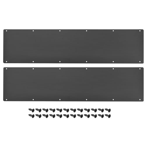 uxcell 2pcs Door Kick Plate, 8 x 34 Inches Aluminum Kick Plate Door Plate, 2 mm Thickness, for Exterior Front Door Back Door, Black - color: Black, size: 8 x 34 Inch