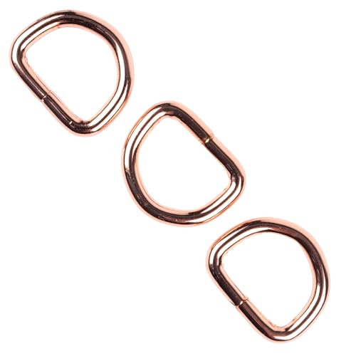 Country Brook Design - Welded D-Rings (3/4 Inch) - color: Rose Gold, size: 10 (Pack of 1)
