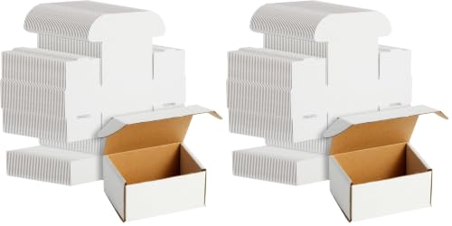 Stockroom Plus Mailing Box - 100 Pack, White, 4 x 3 x 2 Inch Corrugated Cardboard - Foldable Business Card Boxes & Mailers for Storage, Transit & Moving - size: one-size (Pack of 2)