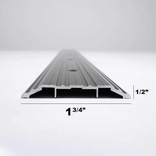 Aluminum Thresholds Extra Width 5"-6"-7"-8"-9"-10" Inch - Residential/Commercial use. Saddle/Handicap Easy Installing and Accessible/Fireproof Rated high-Quality (4"x72") - size: 4"x72"