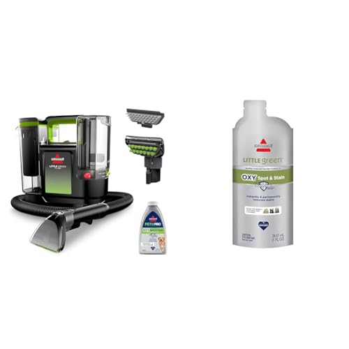 BISSELL Little Green Max Pet SmartMix Portable Carpet and Upholstery Deep Cleaner + BISSELL Little Green Pro Oxy Spot & Stain Super Concentrate for Portable Deep Cleaners - style: LG Max Pet SmartMix + Super Concentrate