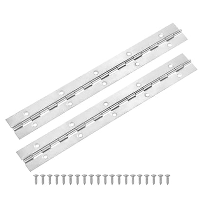 M METERXITY 2Pcs Piano Hinges 10", 1.2x0.04 Open Width Thick, Silver Tone - color: Silver Tone, size: 10x1.2x0.04"