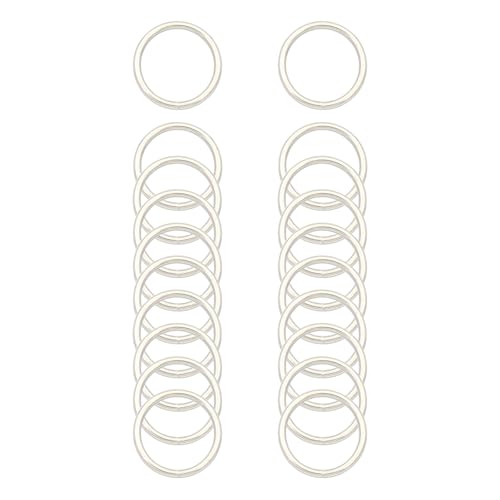 40pcs 4 Sizes O Rings Welded Strong Metal Heavy Duty Round Ring for Pet Collars Buckle Belts Strap Webbing Sewing - color: 1"(25mm) Silver 20pcs