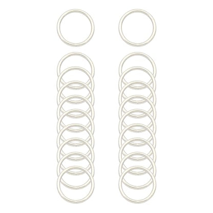40pcs 4 Sizes O Rings Welded Strong Metal Heavy Duty Round Ring for Pet Collars Buckle Belts Strap Webbing Sewing - color: 1"(25mm) Silver 20pcs