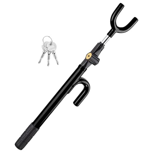 CARTMAN Adjustable Steering Wheel Lock, Anti-Theft Security Device, Black - color: Black