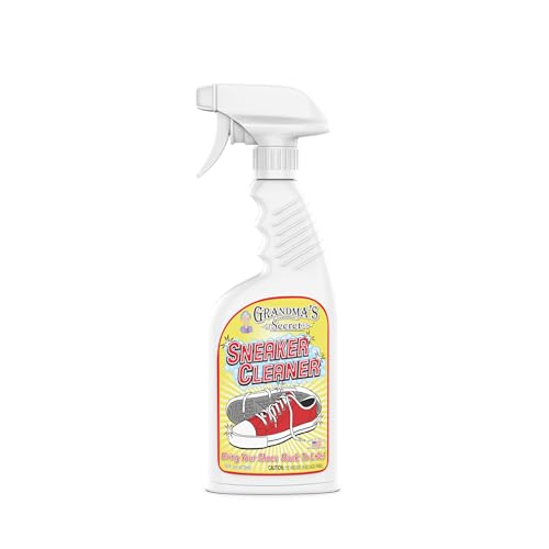 Grandma's Secret Shoe Cleaner - Stain Remover Spray for Rubber, Canvas and Leather - Removes Dirt, Grime and Grass - Sneakers Cleaner for Outdoor Shoes, Slippers and Moccasins 16 oz - size: 16.00 Fl Oz (Pack of 1), style: Sneaker Cleaner