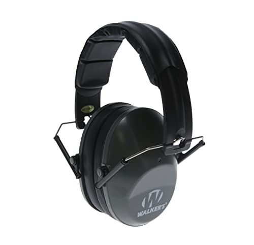 Walker's Unisex Adult's Lightweight Foldable Hearing Protection 22 dB Noise Reduction Pro Low-Profile Earmuffs - color: Grey, size: One Size (Pack of 6)