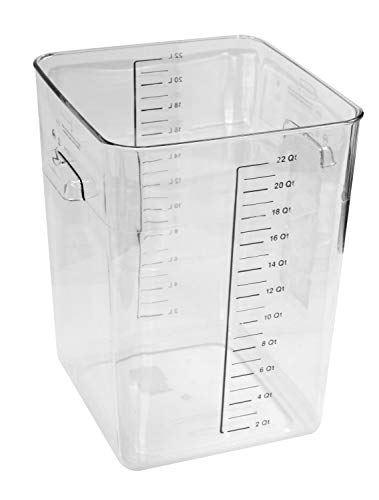 Rubbermaid Commercial Products Space Saving Square Food Storage Container 22 Quart Clear for Kitchen/Sous Vide/Meal Prep - size: 22 Qt., style: Container