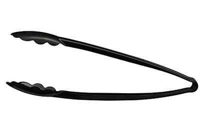 [Black Tongs 12'' Inches] Plasticpro 12'' Serving Tongs Heavy Duty Reusable Kitchen and BBQ Black Serving Tongs for party's, Caterings, Events, Buffet, Weddings, And every Day use Pack of 12 - color: Black, size: 12 x 12''