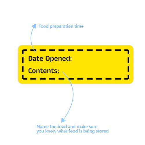 600 Pcs 1 X 3 inch Restaurant Quality Shelf Life Food Rotation Labels, Self-Adhesive Removable for Reusable Containers, Food Safety Date Sticker, Leftover Labels (2Roll-DateOpened-Yellow) - style: 2Roll-DateOpened-Yellow