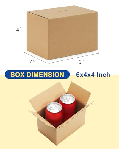40-Pack-Small-Shipping-Boxes-6x4x4, Corrugated-Cardboard-Boxes-for-Packaging-Small-Business, Brown-Boxes-Mailers - color: Brown, size: 6x4x4 inches
