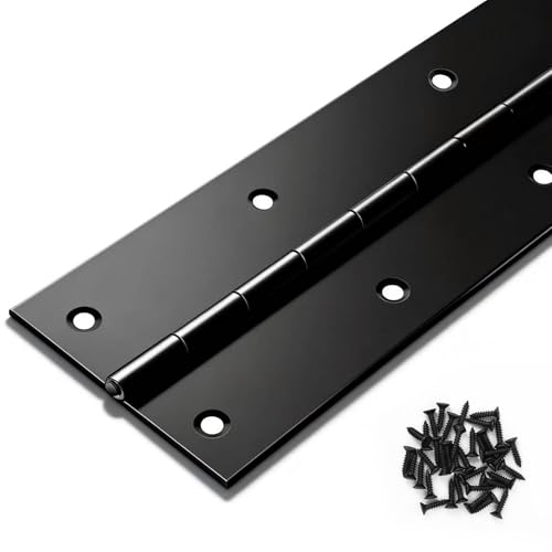 Heavy Duty Piano Hinge 48 Inch x 3 Inch, True 0.060'' Thick - color: Black, size: 48 Inch
