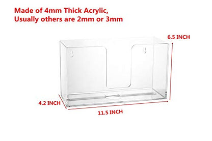 IEEK Paper Towel Dispenser Wall Mount Acrylic Paper Towel Holder for Bathroom Office and Kitchen,Hand Towel Dispenser Fits Multi-Fold Paper Towel,C-Fold, Zfold,Tri fold Paper Towels,Clear - color: Clear