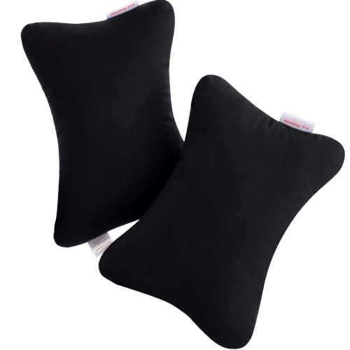 Pro Goleem 2-Pack Small Pillow, 7"x11" Soft Mini Pillow for Travel, Camping, Sleeping, Nap & Neck, Lumbar, Knee Support, for Office, Bed, Car, Air, Tiny Cushion for Kids, Pets, Adults (Black) - color: Black, 2-pack