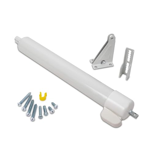 Ideal Security 9700 Heavy Pneumatic Touch & Hold Storm and Screen Door Closer for Wood, Aluminum, and Vinyl Doors, Silent and Smooth Closing, 11.5", White - style: White