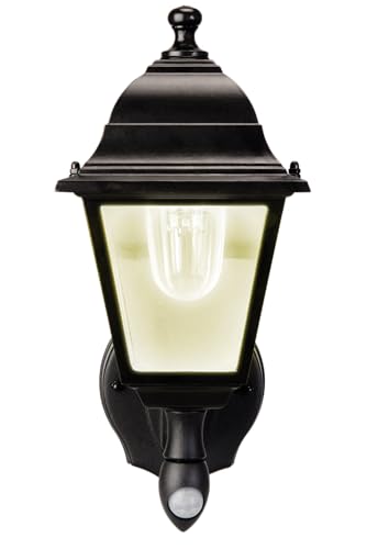 MAXSA 43319 Battery-Run Motion-Activated Outdoor Metal Wall Sconce Black - color: Black, size: 3000K (Warm White) - Standard