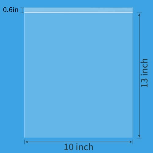 60Pcs 10"x13" Clear Large Plastic Zip Bag, 2 Mil - size: 10x13 Inch (Pack of 60)