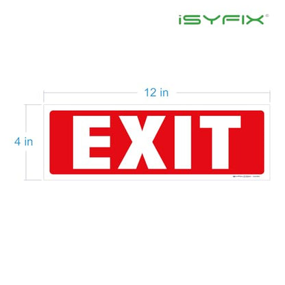 iSYFIX Exit Signs Stickers, 2 Pack, 12x4 Inch - color: Sticker, size: 2 Pk 12x4
