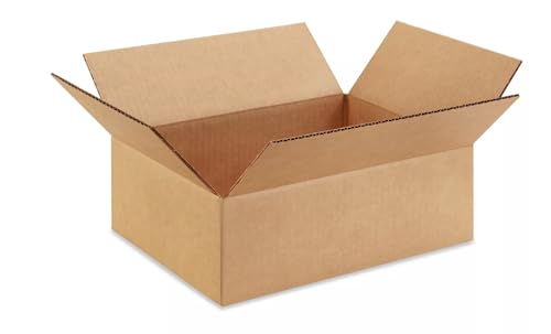 BOX USA Flat Boxes Holds 65 lbs, 12x9x4 25-Pk for Shipping & Packing - size: 12x9x4" (25-Pack)