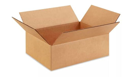 BOX USA Flat Boxes Holds 65 lbs, 12x9x4 25-Pk for Shipping & Packing - size: 12x9x4" (25-Pack)