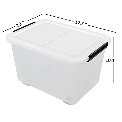 4-Pack 30L Plastic Storage Bin with Lid, Stackable Containers Box - size: 30 L
