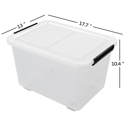 4-Pack 30L Plastic Storage Bin with Lid, Stackable Containers Box - size: 30 L