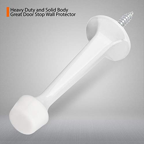 10 Pack Solid Rigid Door Stops - Heavy Duty Door Stoppers Wall Protector with Soft Rubber Tips, White - color: White, size: 10 Pack