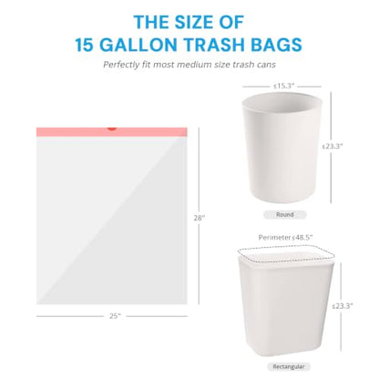 15 Gallon Drawstring Trash Bags, 80 Count, White - size: 1 Count (Pack of 80)