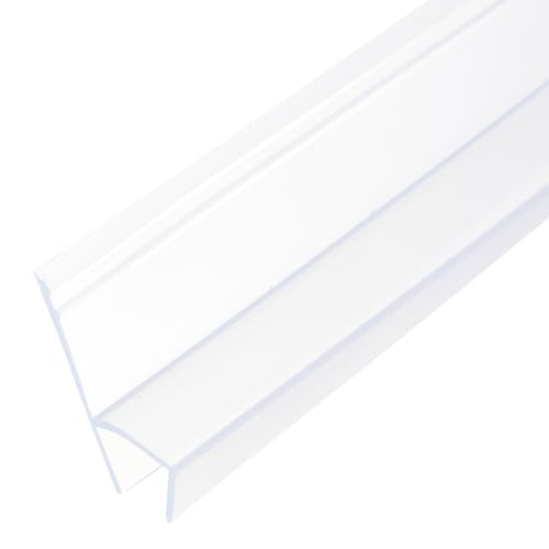 uxcell Shower Door Side Seal, Widen H-Type Shower Door Sweep for 1/2" Glass 130" Long Frameless Glass Door Seal Strip Stop Shower Leaks, Clear - size: 1/2" Glass 130" Long