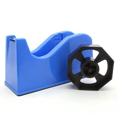 Tape Dispenser, Heat Press Tape Dispenser, Desk Heat Tape Dispenser 6.3 x 2.5 x 3.4 Inch, Holder Fits 1" and 3" Core,Nonskid Base Weighted Desktop Tape Dispenser (Blue) - color: Blue