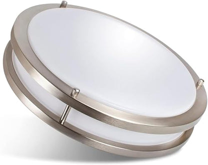 36W LED Flush Mount Ceiling Light Fixture, 400W Equivalent, 5000K Daylight - color: Brush Nickel, size: 36W