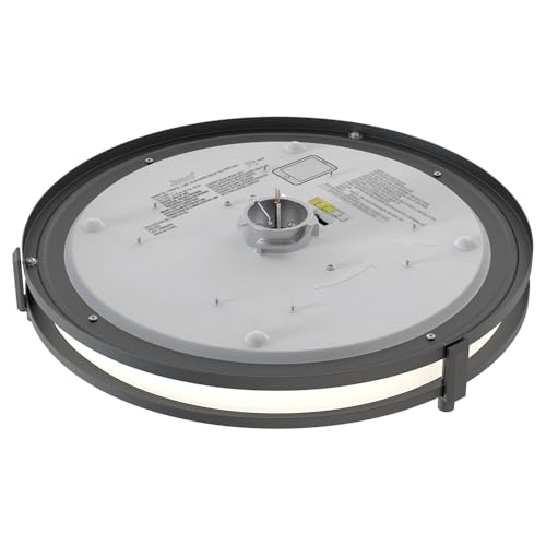 Juno Saturn Flush Mount Ceiling Light with Switchable Color Temperature (2700K-5000K), 13-Inch, Matte Black - color: Matte Black, size: 13-Inch