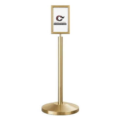 CCW 7 X 11 Inch Vertical Pedestal Floor Sign Frame, Polished Brass - color: Polished Brass, size: 7 x 11 Inch Vertical